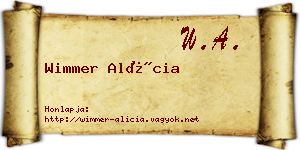Wimmer Alícia névjegykártya